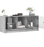 VidaXL Tv-meubel met glazen deuren 102x37x42 cm grijs sonoma eiken