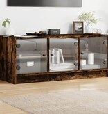 VidaXL Tv-meubel met glazen deuren 102x37x42 cm gerookt eikenkleurig