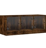 VidaXL Tv-meubel met glazen deuren 102x37x42 cm gerookt eikenkleurig