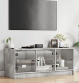 VidaXL Tv-meubel met glazen deuren 102x37x42 cm betongrijs