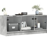 VidaXL Tv-meubel met glazen deuren 102x37x42 cm betongrijs