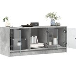 VidaXL Tv-meubel met glazen deuren 102x37x42 cm betongrijs