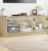 VidaXL Tv-meubel met glazen deuren 102x37x42 cm sonoma eikenkleurig