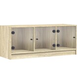 VidaXL Tv-meubel met glazen deuren 102x37x42 cm sonoma eikenkleurig