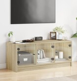 VidaXL Tv-meubel met glazen deuren 102x37x42 cm sonoma eikenkleurig