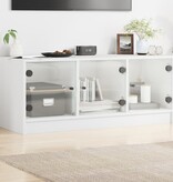 VidaXL Tv-meubel met glazen deuren 102x37x42 cm wit