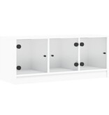 VidaXL Tv-meubel met glazen deuren 102x37x42 cm wit