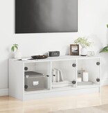VidaXL Tv-meubel met glazen deuren 102x37x42 cm wit