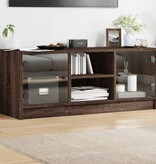 VidaXL Tv-meubel met glazen deuren 102x37x42 cm bruineikenkleurig