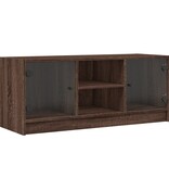 VidaXL Tv-meubel met glazen deuren 102x37x42 cm bruineikenkleurig