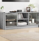VidaXL Tv-meubel met glazen deuren 102x37x42 cm grijs sonoma eiken