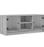 VidaXL Tv-meubel met glazen deuren 102x37x42 cm grijs sonoma eiken