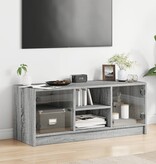 VidaXL Tv-meubel met glazen deuren 102x37x42 cm grijs sonoma eiken