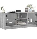 VidaXL Tv-meubel met glazen deuren 102x37x42 cm grijs sonoma eiken