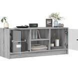 VidaXL Tv-meubel met glazen deuren 102x37x42 cm grijs sonoma eiken