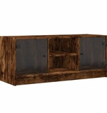 VidaXL Tv-meubel met glazen deuren 102x37x42 cm gerookt eikenkleurig