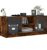 VidaXL Tv-meubel met glazen deuren 102x37x42 cm gerookt eikenkleurig