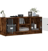 VidaXL Tv-meubel met glazen deuren 102x37x42 cm gerookt eikenkleurig