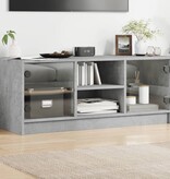 VidaXL Tv-meubel met glazen deuren 102x37x42 cm betongrijs