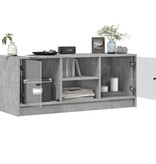 VidaXL Tv-meubel met glazen deuren 102x37x42 cm betongrijs
