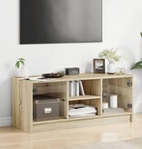 VidaXL Tv-meubel met glazen deuren 102x37x42 cm sonoma eikenkleurig