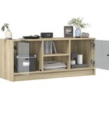 VidaXL Tv-meubel met glazen deuren 102x37x42 cm sonoma eikenkleurig