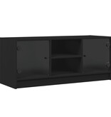 VidaXL Tv-meubel met glazen deuren 102x37x42 cm zwart