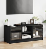 VidaXL Tv-meubel met glazen deuren 102x37x42 cm zwart