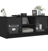 VidaXL Tv-meubel met glazen deuren 102x37x42 cm zwart