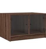 VidaXL Salontafel met glazen deuren 68x50x42 cm bruineikenkleurig