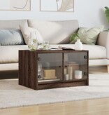 VidaXL Salontafel met glazen deuren 68x50x42 cm bruineikenkleurig