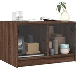 VidaXL Salontafel met glazen deuren 68x50x42 cm bruineikenkleurig