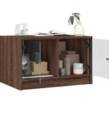 VidaXL Salontafel met glazen deuren 68x50x42 cm bruineikenkleurig