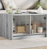 VidaXL Salontafel met glazen deuren 68x50x42 cm grijs sonoma eiken