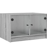 VidaXL Salontafel met glazen deuren 68x50x42 cm grijs sonoma eiken