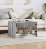 VidaXL Salontafel met glazen deuren 68x50x42 cm grijs sonoma eiken