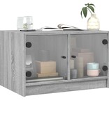 VidaXL Salontafel met glazen deuren 68x50x42 cm grijs sonoma eiken