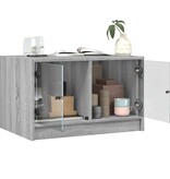 VidaXL Salontafel met glazen deuren 68x50x42 cm grijs sonoma eiken