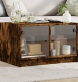 VidaXL Salontafel met glazen deuren 68x50x42 cm gerookt eikenkleurig