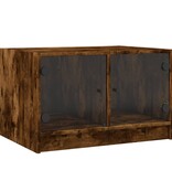 VidaXL Salontafel met glazen deuren 68x50x42 cm gerookt eikenkleurig