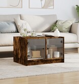 VidaXL Salontafel met glazen deuren 68x50x42 cm gerookt eikenkleurig
