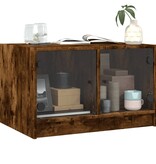 VidaXL Salontafel met glazen deuren 68x50x42 cm gerookt eikenkleurig
