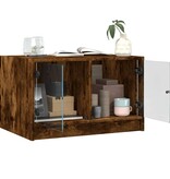 VidaXL Salontafel met glazen deuren 68x50x42 cm gerookt eikenkleurig