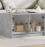 VidaXL Salontafel met glazen deuren 68x50x42 cm betongrijs