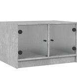 VidaXL Salontafel met glazen deuren 68x50x42 cm betongrijs