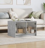 VidaXL Salontafel met glazen deuren 68x50x42 cm betongrijs