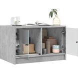 VidaXL Salontafel met glazen deuren 68x50x42 cm betongrijs
