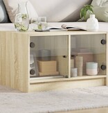 VidaXL Salontafel met glazen deuren 68x50x42 cm sonoma eikenkleurig