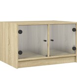 VidaXL Salontafel met glazen deuren 68x50x42 cm sonoma eikenkleurig