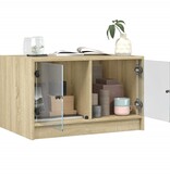 VidaXL Salontafel met glazen deuren 68x50x42 cm sonoma eikenkleurig